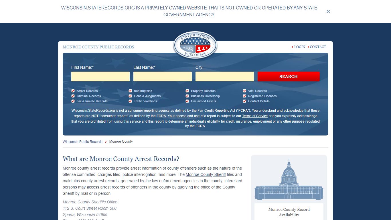 Monroe County Arrest, Court, and Public Records | StateRecords.org